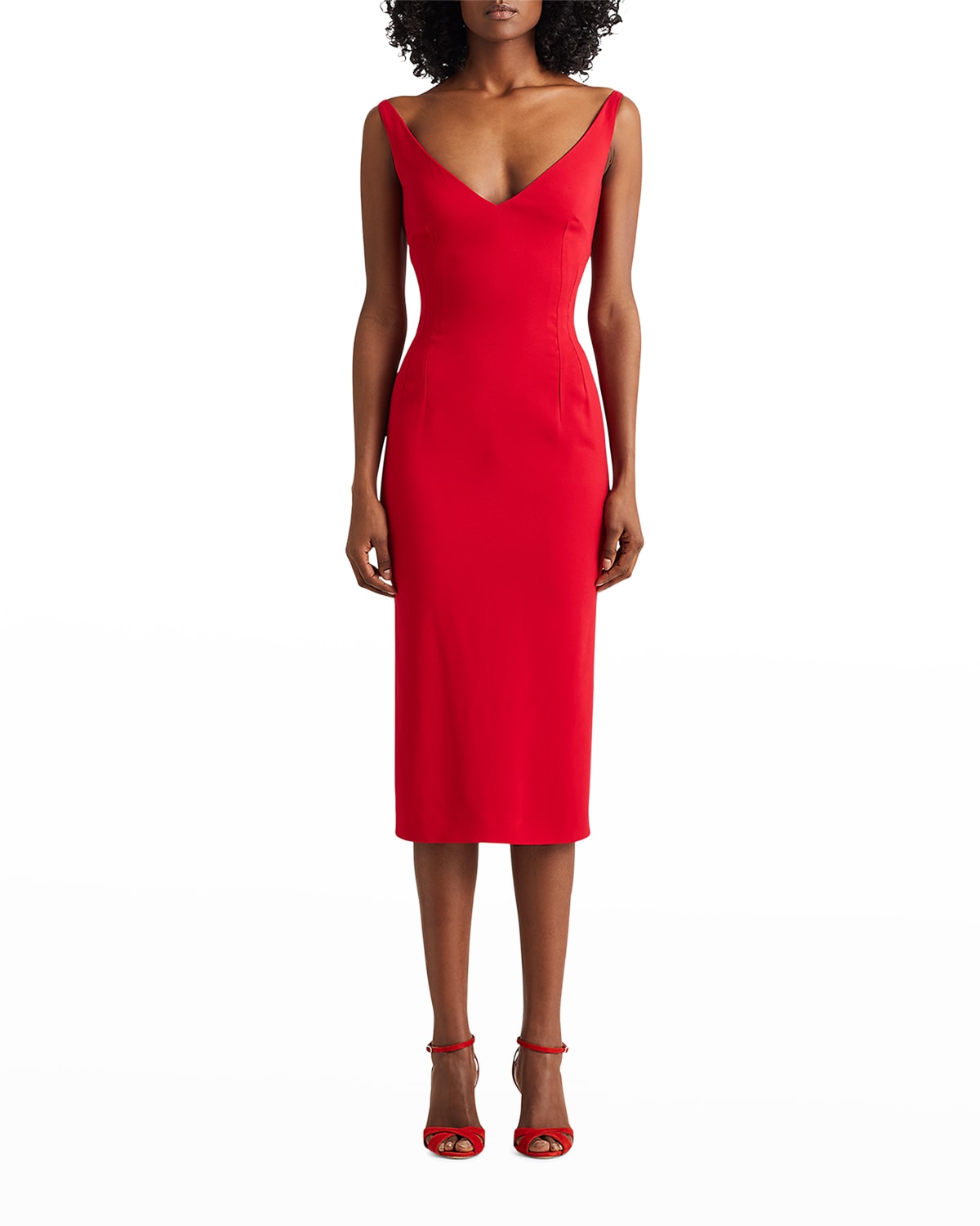 Burgess Sleeveless Cocktail Dress In Bright Red