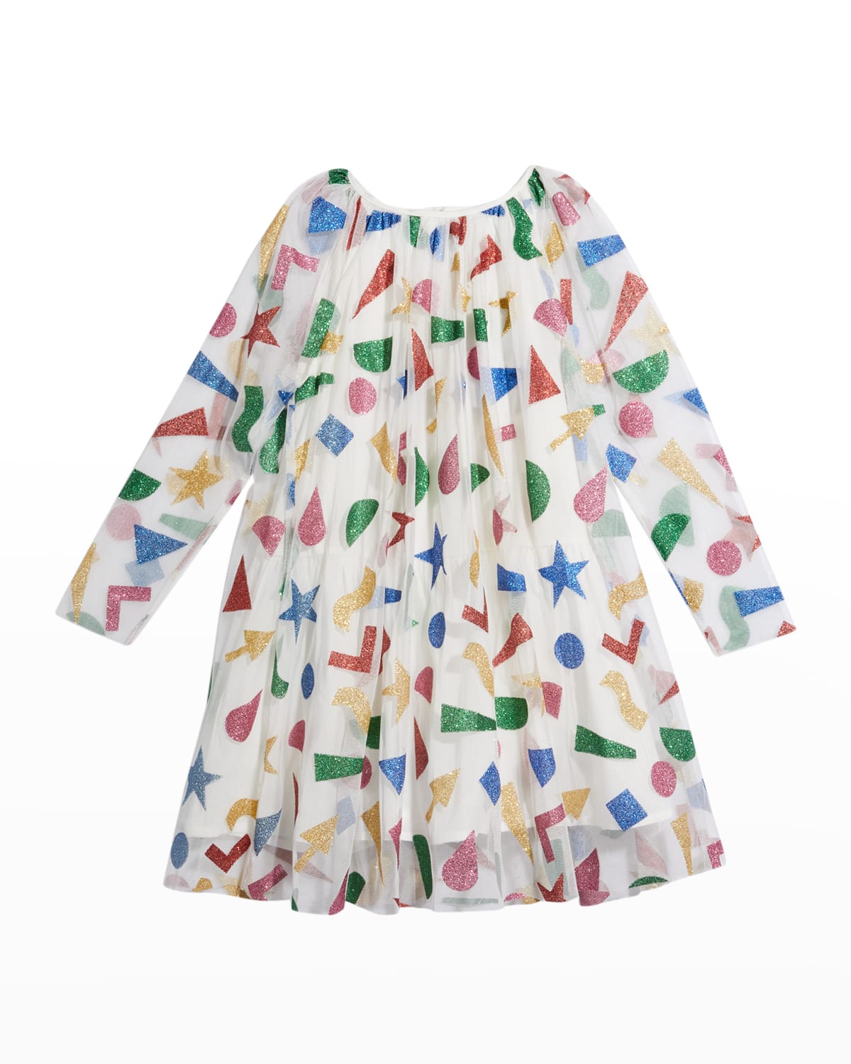 Stella Mccartney Kids' Girl's Glitter Confetti Dress In White