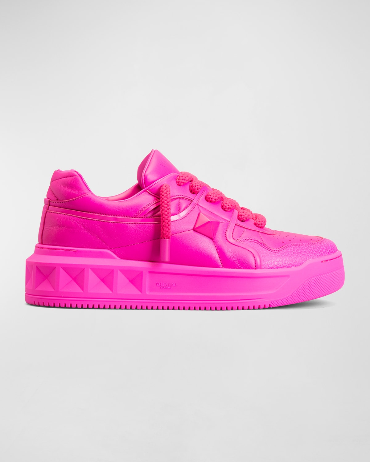 Garavani One Stud Xl Leather Low-top Sneakers Pink | ModeSens