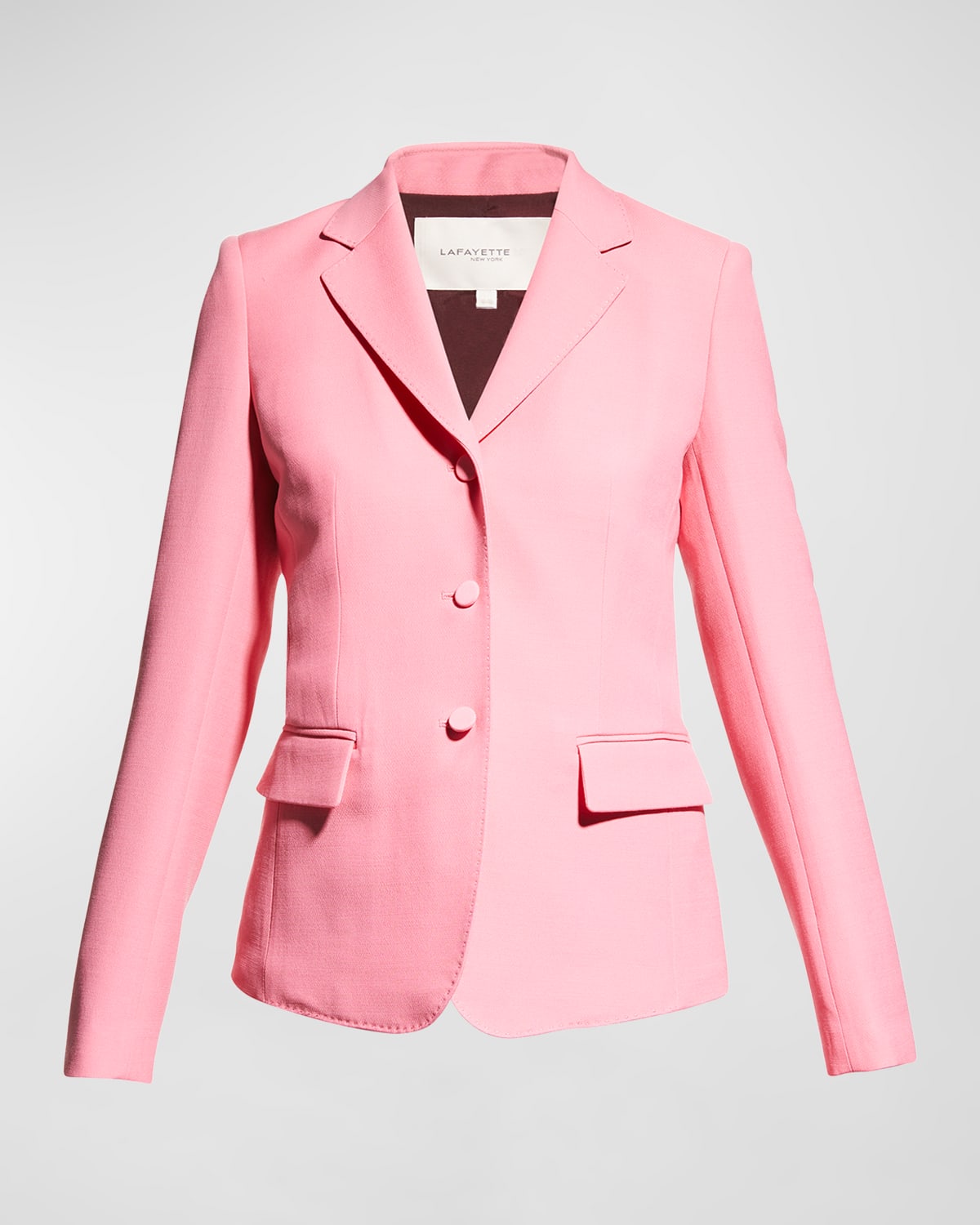 Lafayette 148 Woolsilk Crepe Threebutton Academy Blazer In Primrose