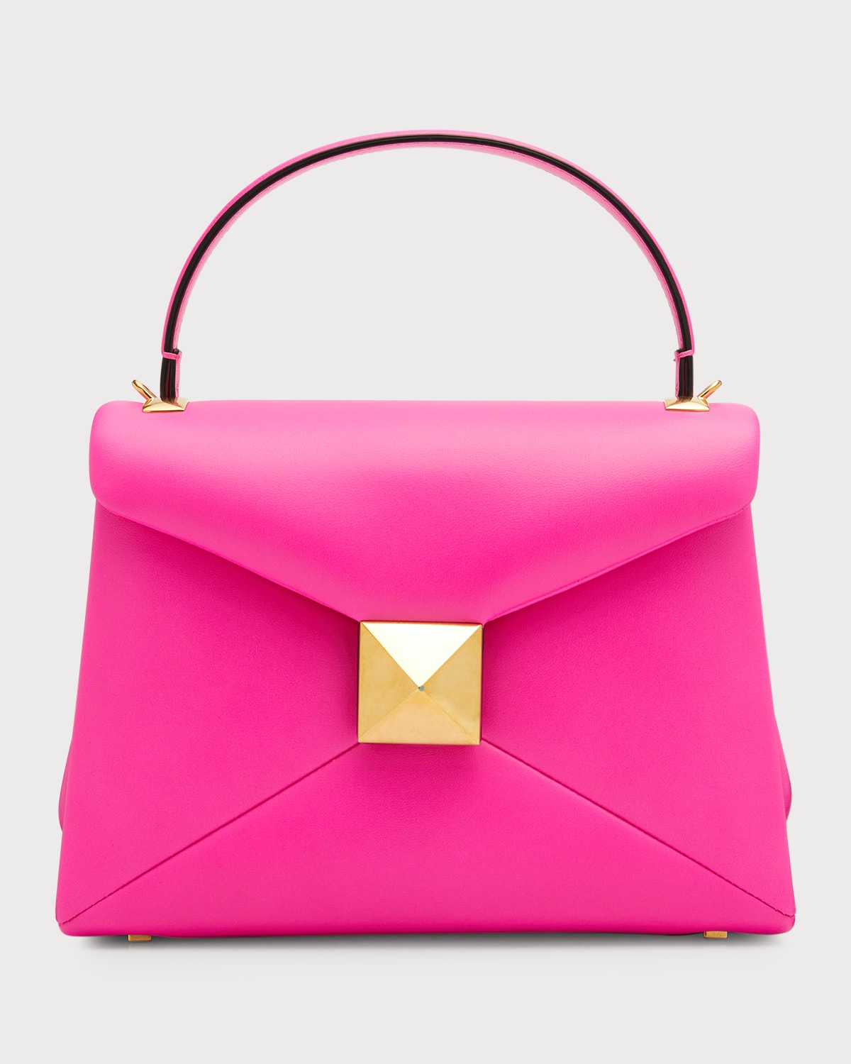 Valentino Garavani One Stud Small Lambskin Top-handle Bag In Pink