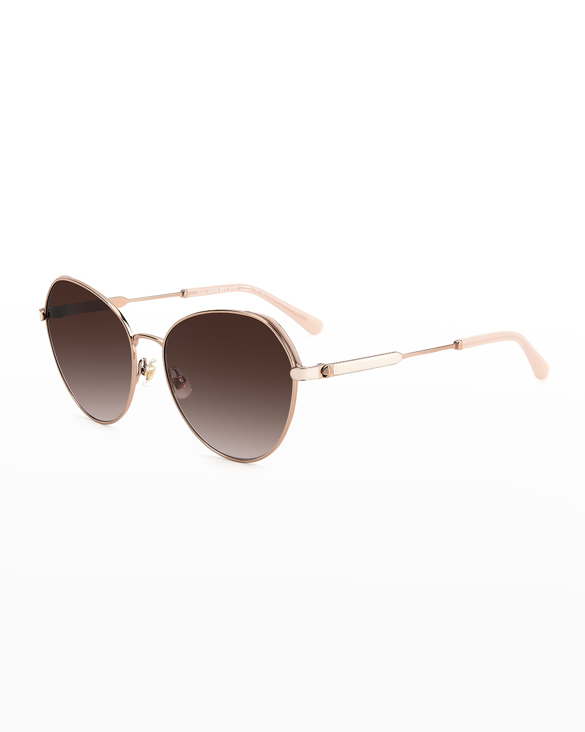Kate Spade Octaviags Oval Stainless Steel Sunglasses In Red Gold