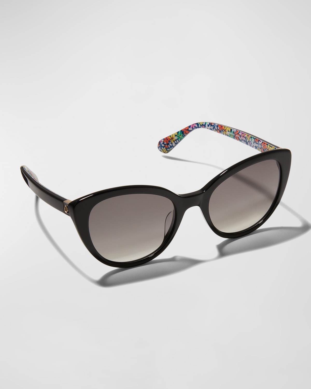 Shop Kate Spade Amberlees Polarized Acetate Cat-eye Sunglasses In Black