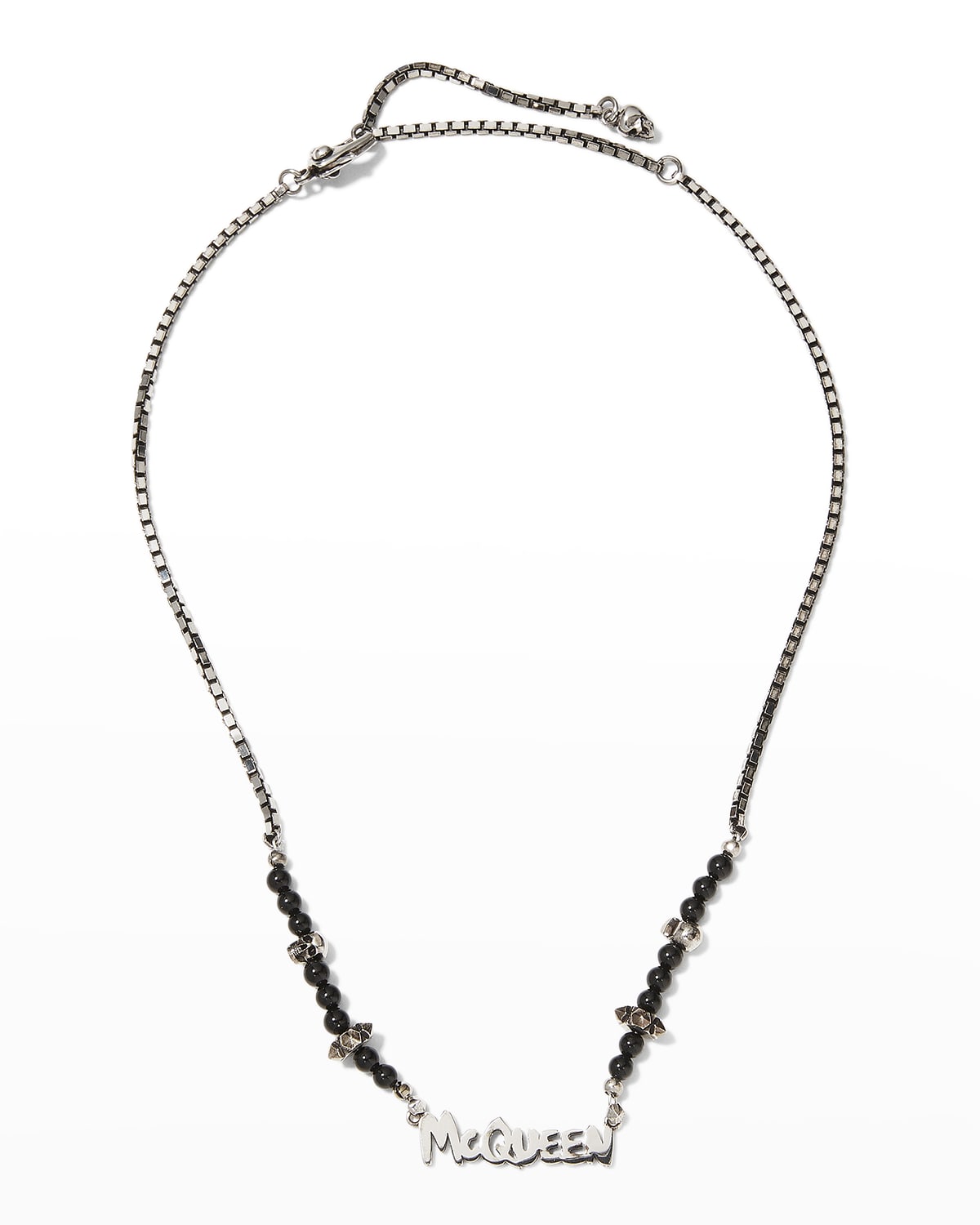 Mens Jewellery Necklaces Alexander McQueen Logo Necklace in Black for Men 