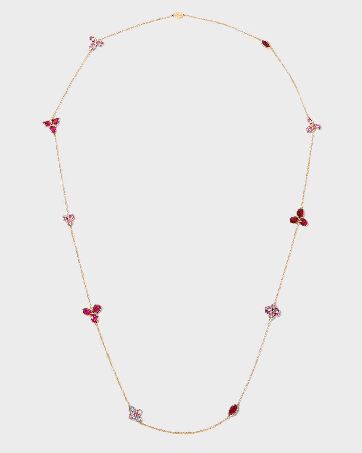 Alexander Laut Yellow Gold Sapphire, Ruby and Diamond Necklace