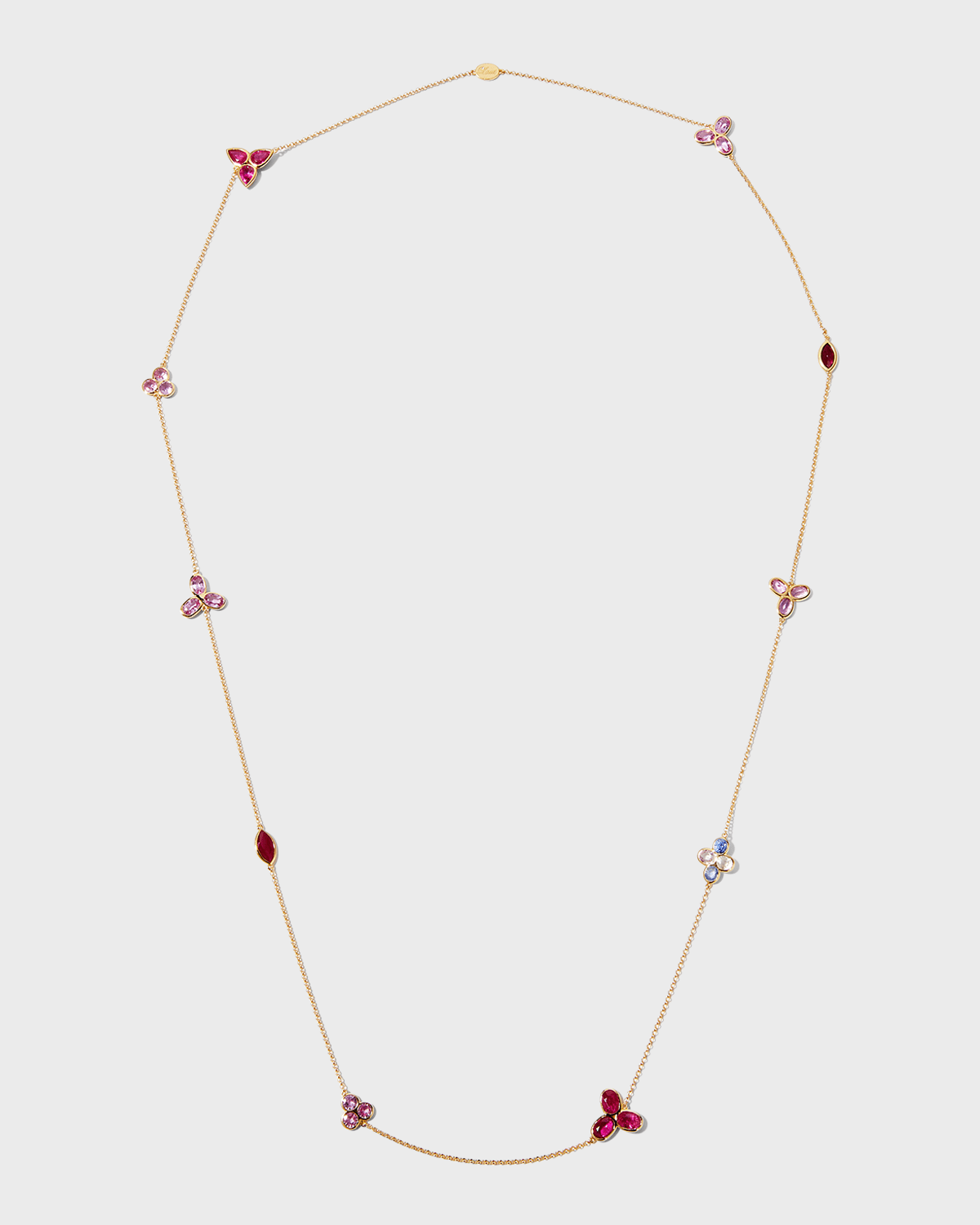 Yellow Gold Sapphire, Ruby and Diamond Necklace