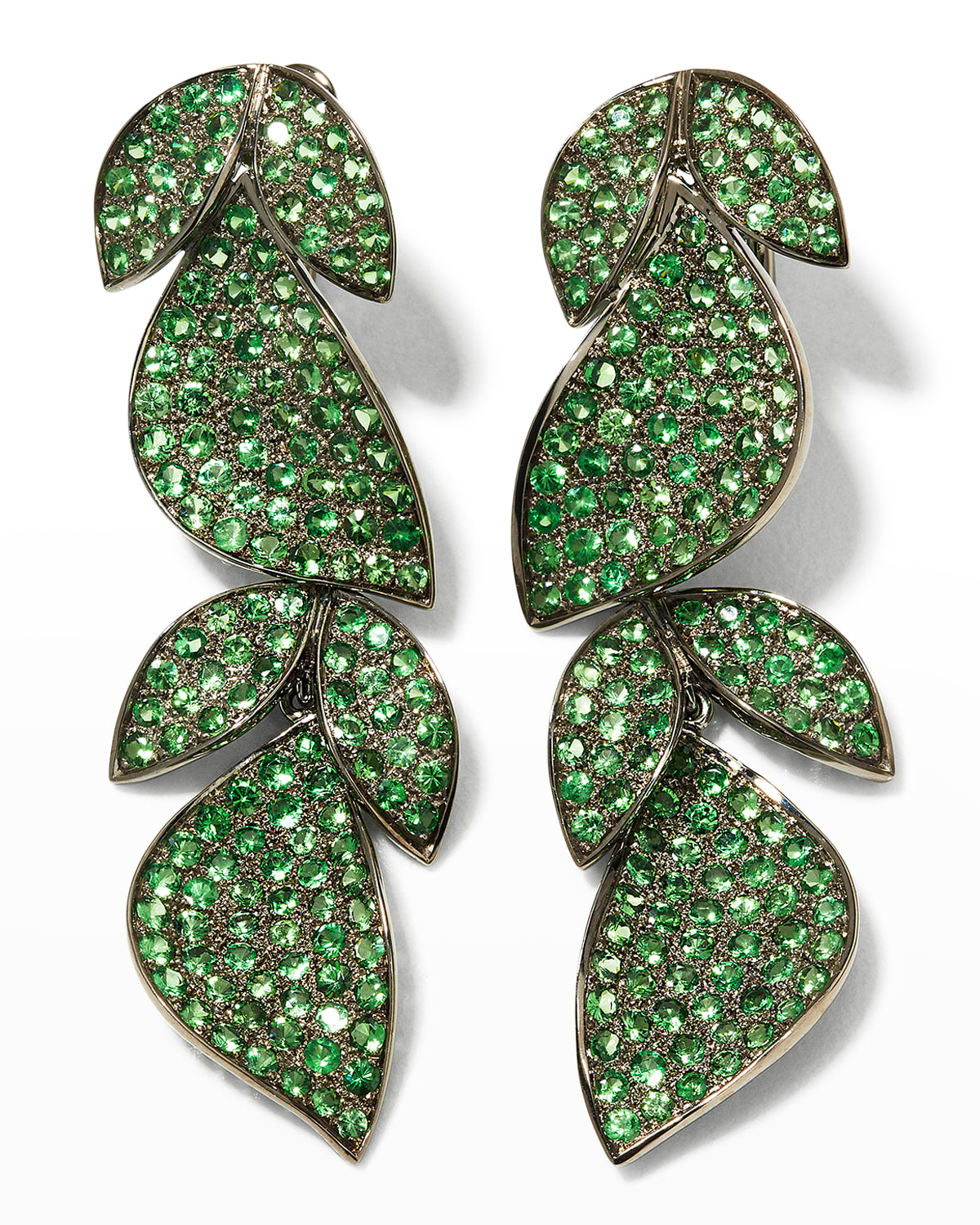 Alexander Laut Tsavorite Leaf Earrings, 7.52tcw