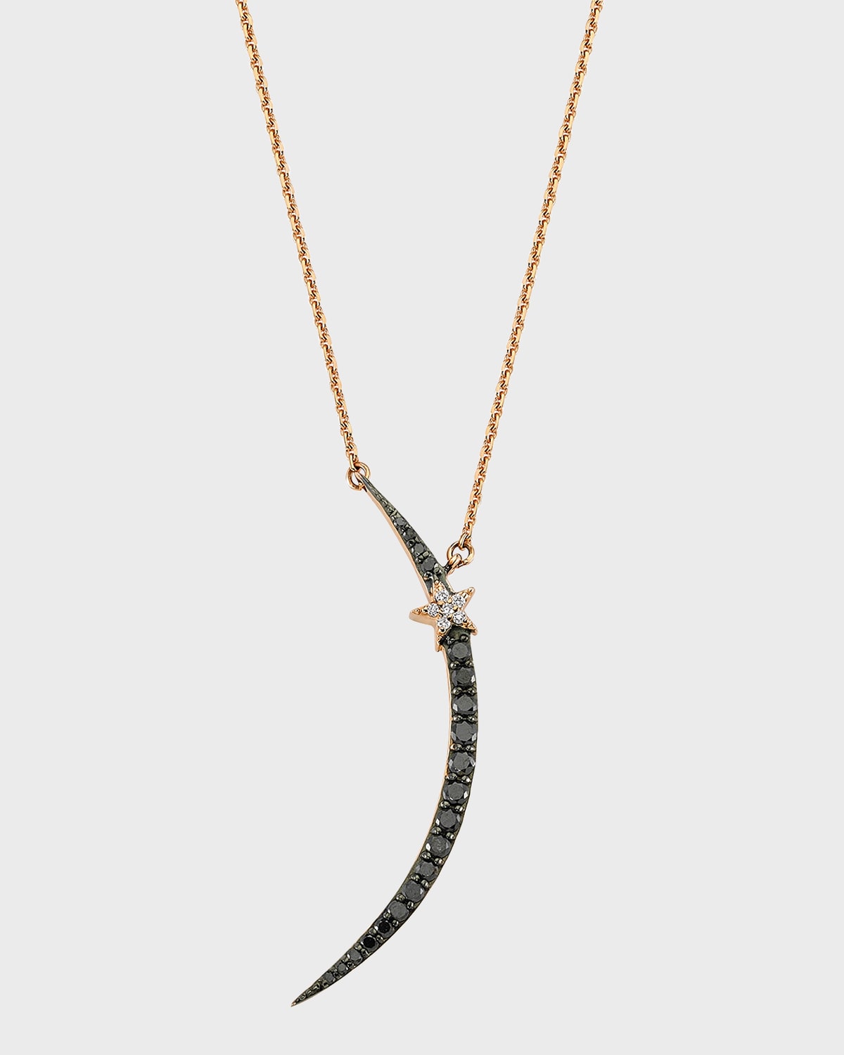 BeeGoddess Black Diamond Crescent Necklace