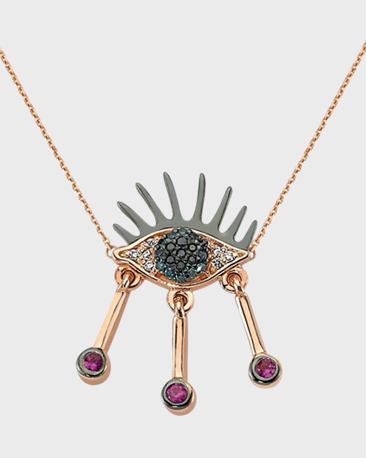 Eye Light Multi-Diamond Necklace with Rubies