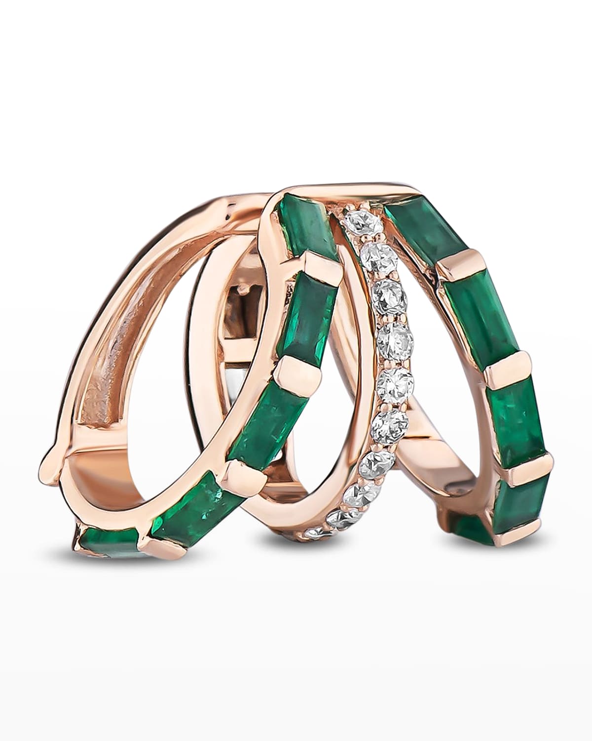 Mondrian Emerald Cuff Earring, Single