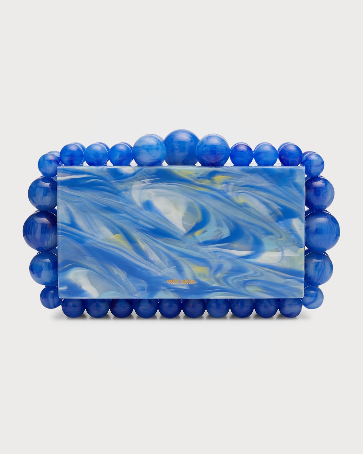 Cult Gaia Eos Beaded Acrylic Box Clutch In Glacier
