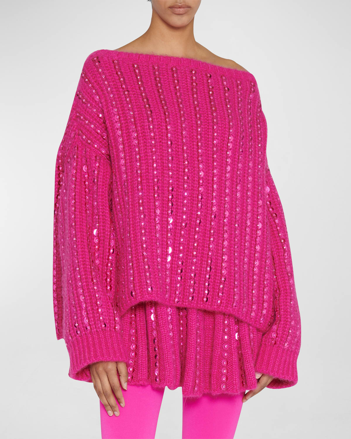 Sequin Rib Knit Mini Skirt