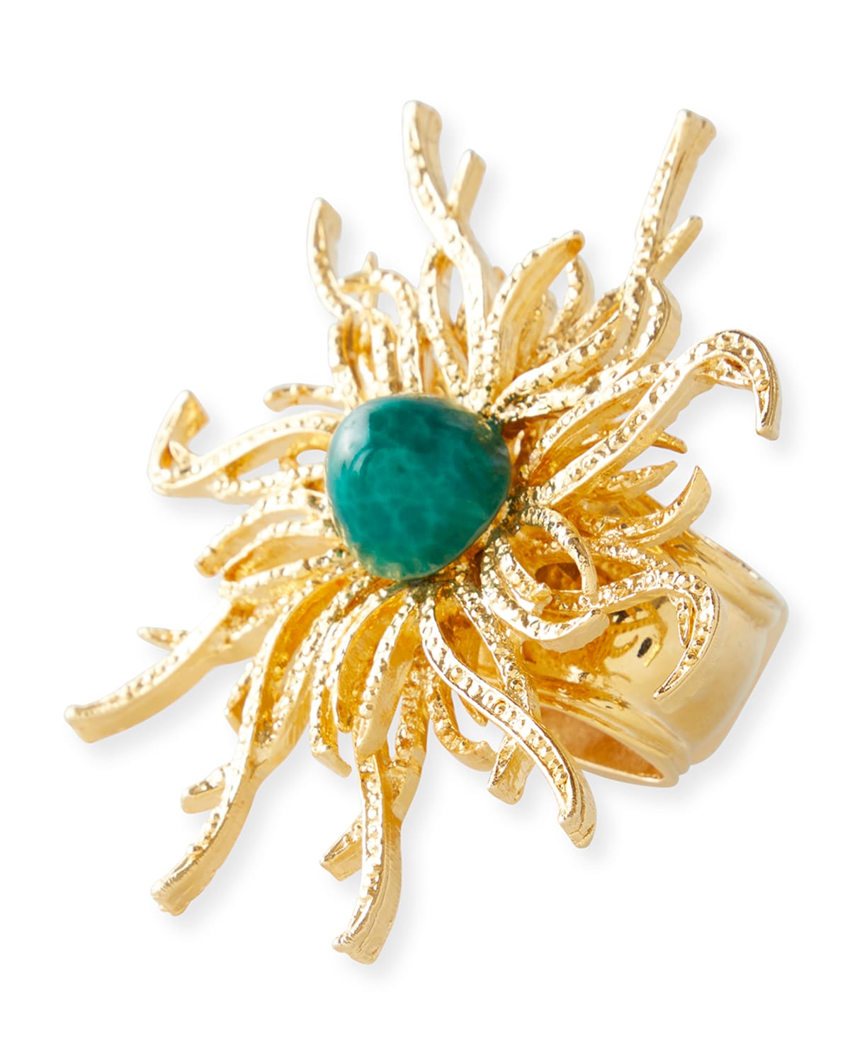 Shop Nomi K Fire Spider Napkin Rings, Set Of 4 In Green/gold