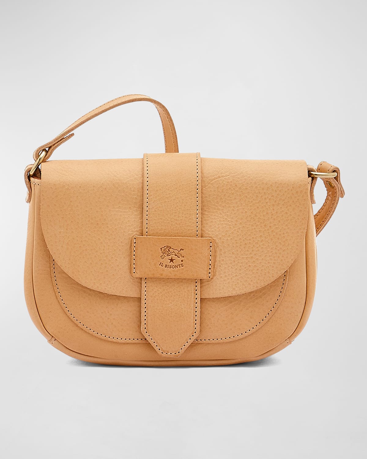 Alloro Saddle Vachetta Leather Crossbody Bag