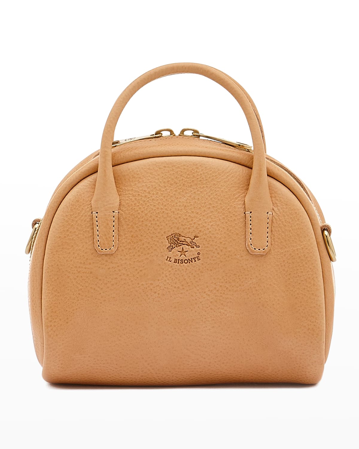 Il Bisonte Quercia Zip Leather Top-handle Bag In Natural