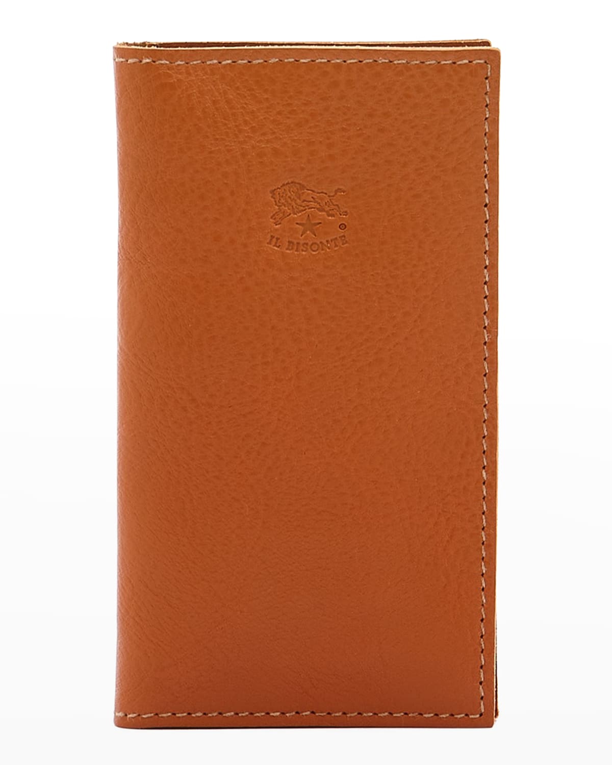 Il Bisonte Acero Flap Leather Card Holder In Caramel