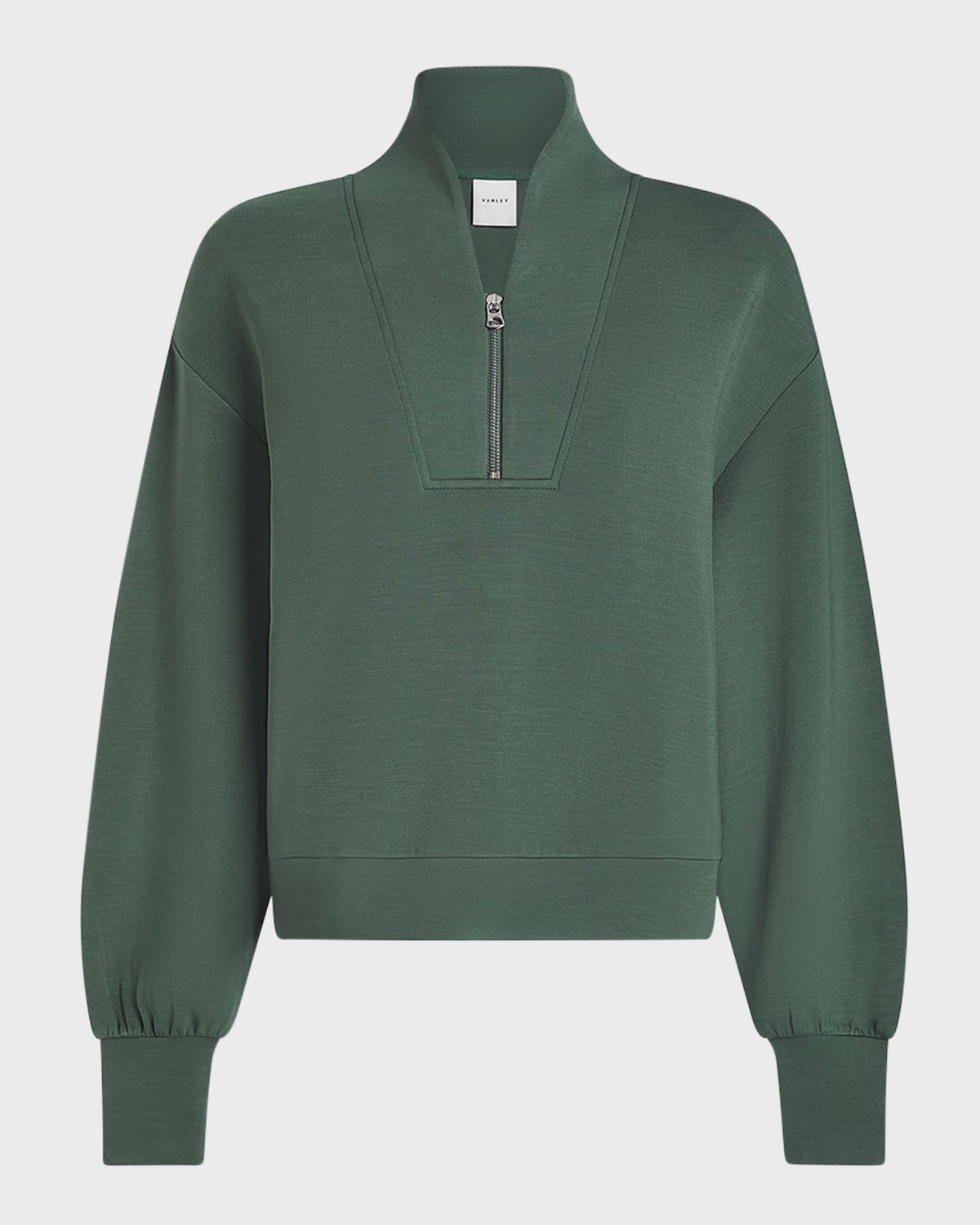 Shop Varley Davidson Partial-zip Sweatshirt In Cilantro