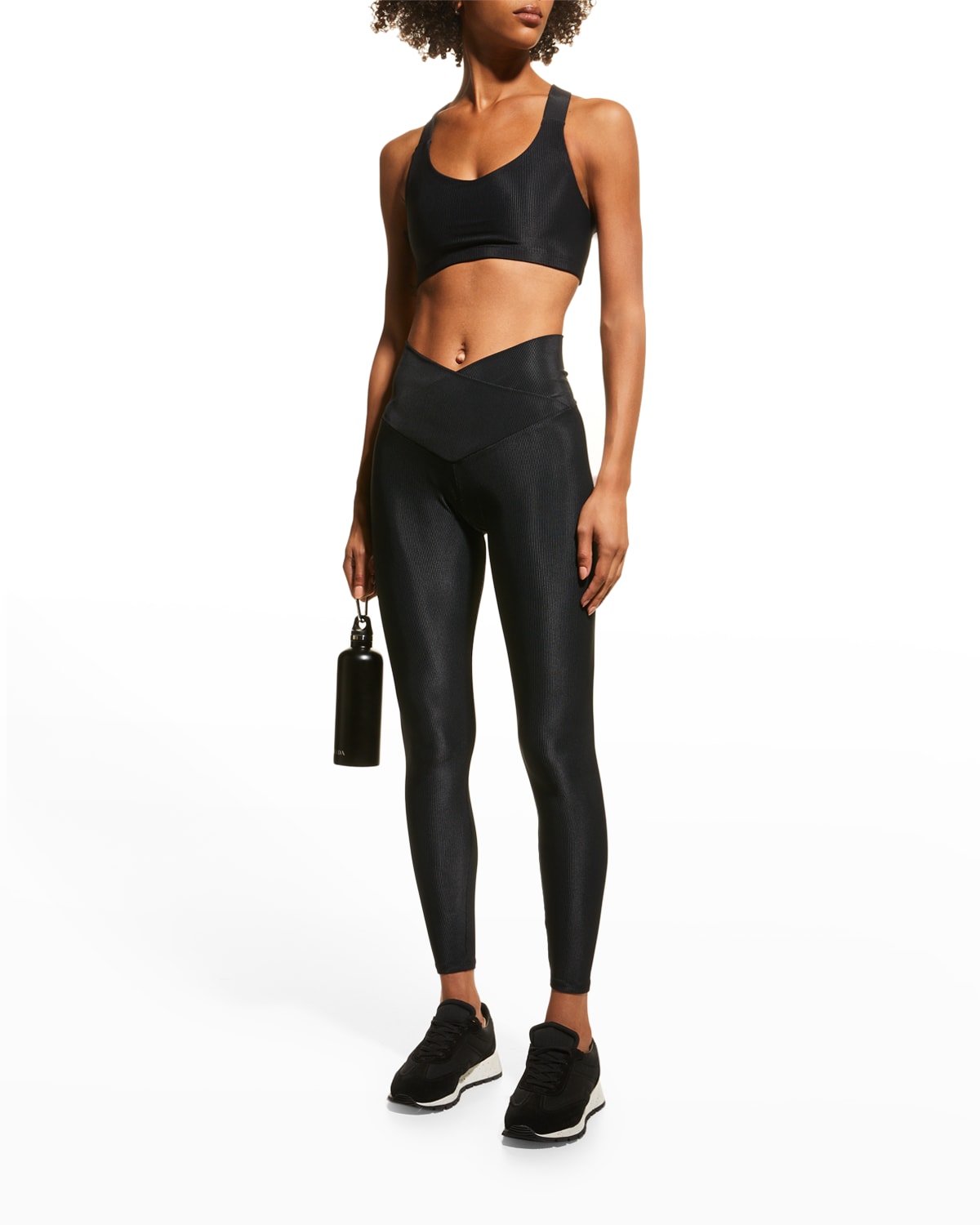 ONZIE HIGH-RISE V-WAIST RIBBED LEGGINGS