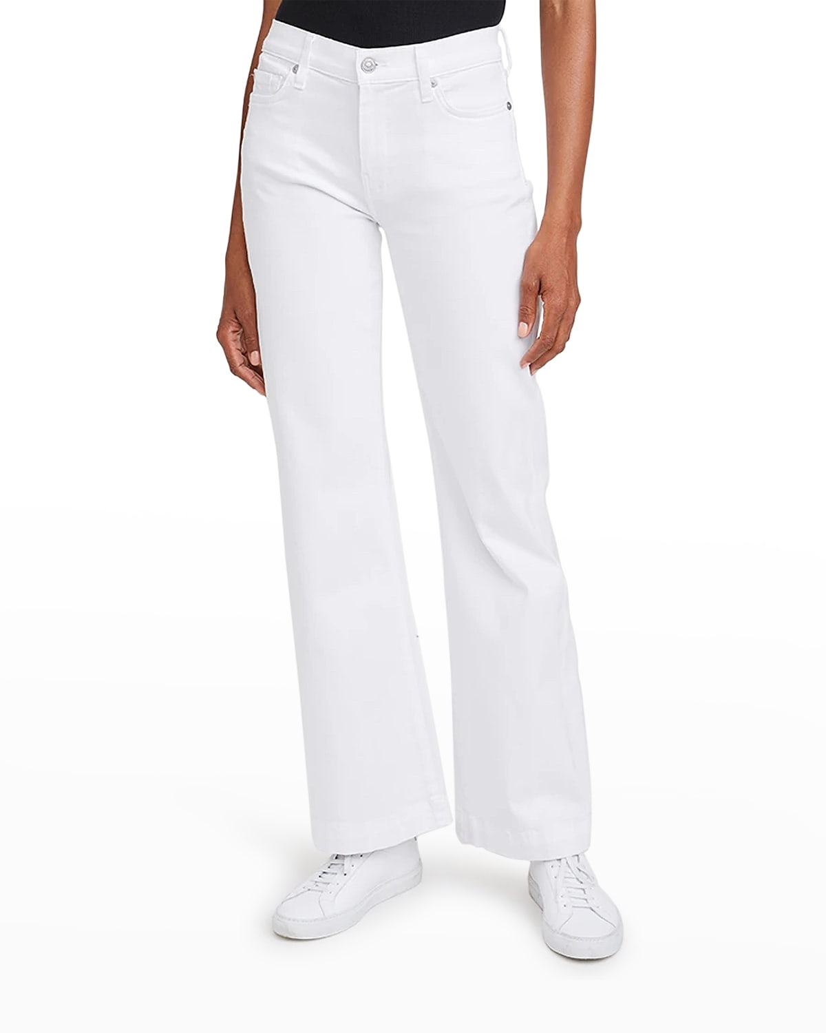 7 For All Mankind Dojo Tailorless Wide-leg Comfort Stretch Jeans In Luxe White