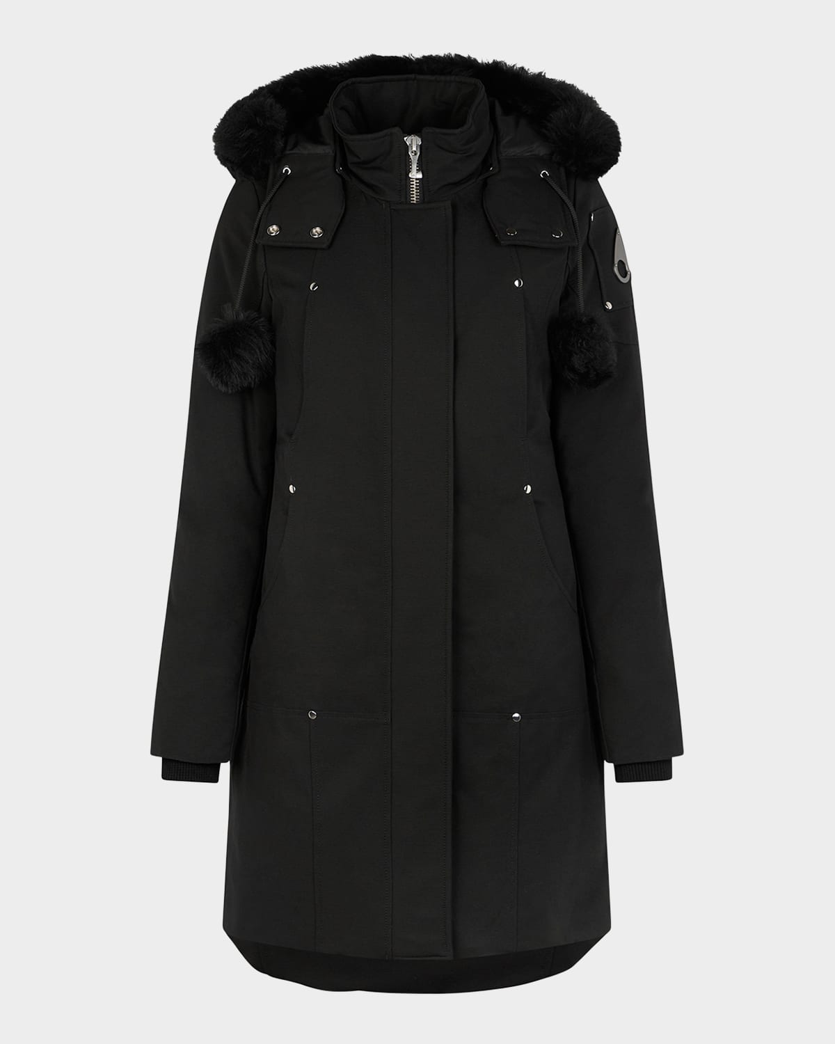 Moose Knuckles 'stirling' Down Parka With Genuine Fox Fur Trim In Blk Wblk Sh