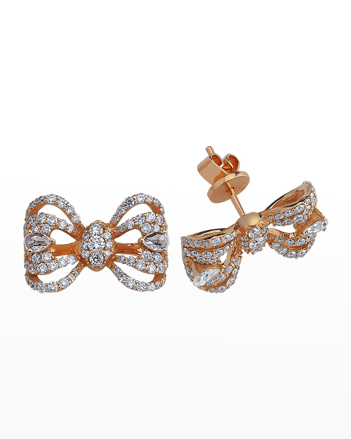 Beegoddess Bow Diamond Stud Earrings