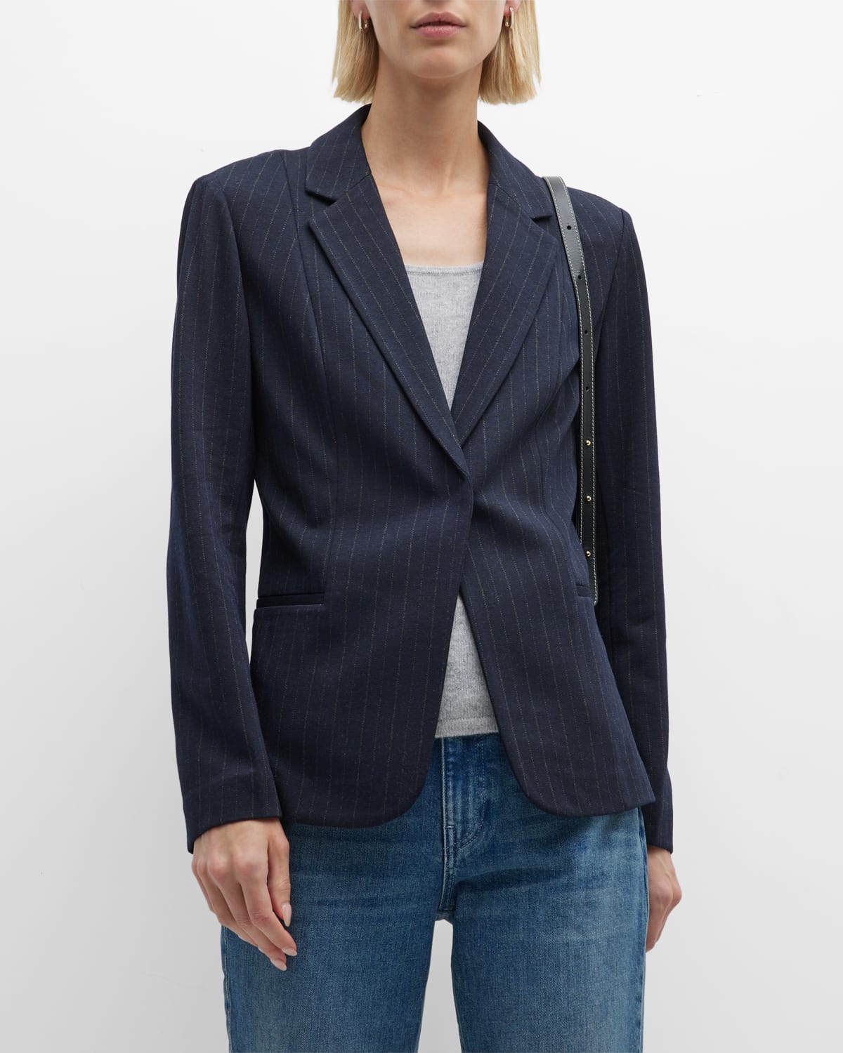 KOBI HALPERIN SINGLE-BUTTON PINSTRIPE BLAZER