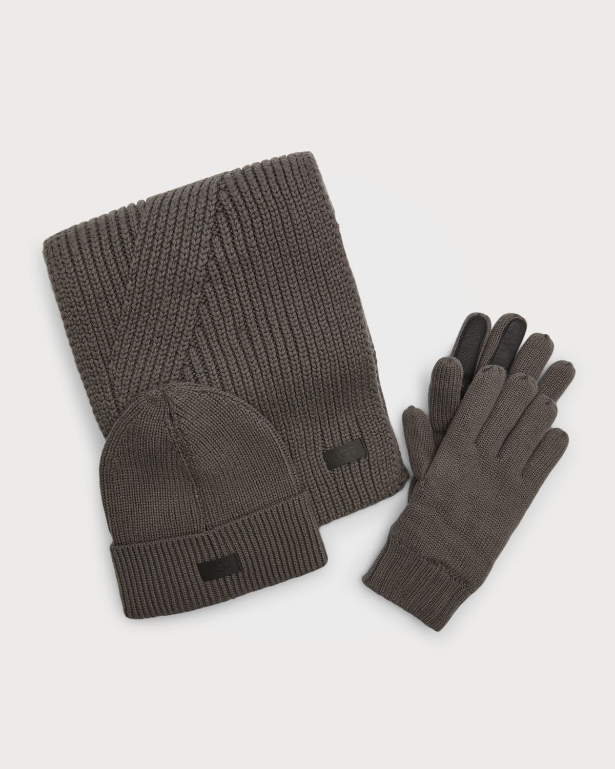 Men's Hat, Scarf and Gloves 3-Piece Knit Set