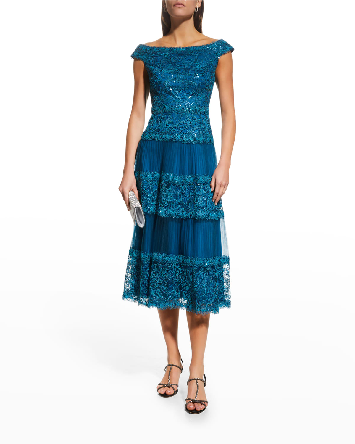Tadashi lace midi dress clearance