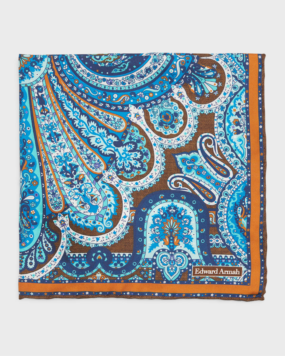 Men's Floral-Print Silk Pocket Square