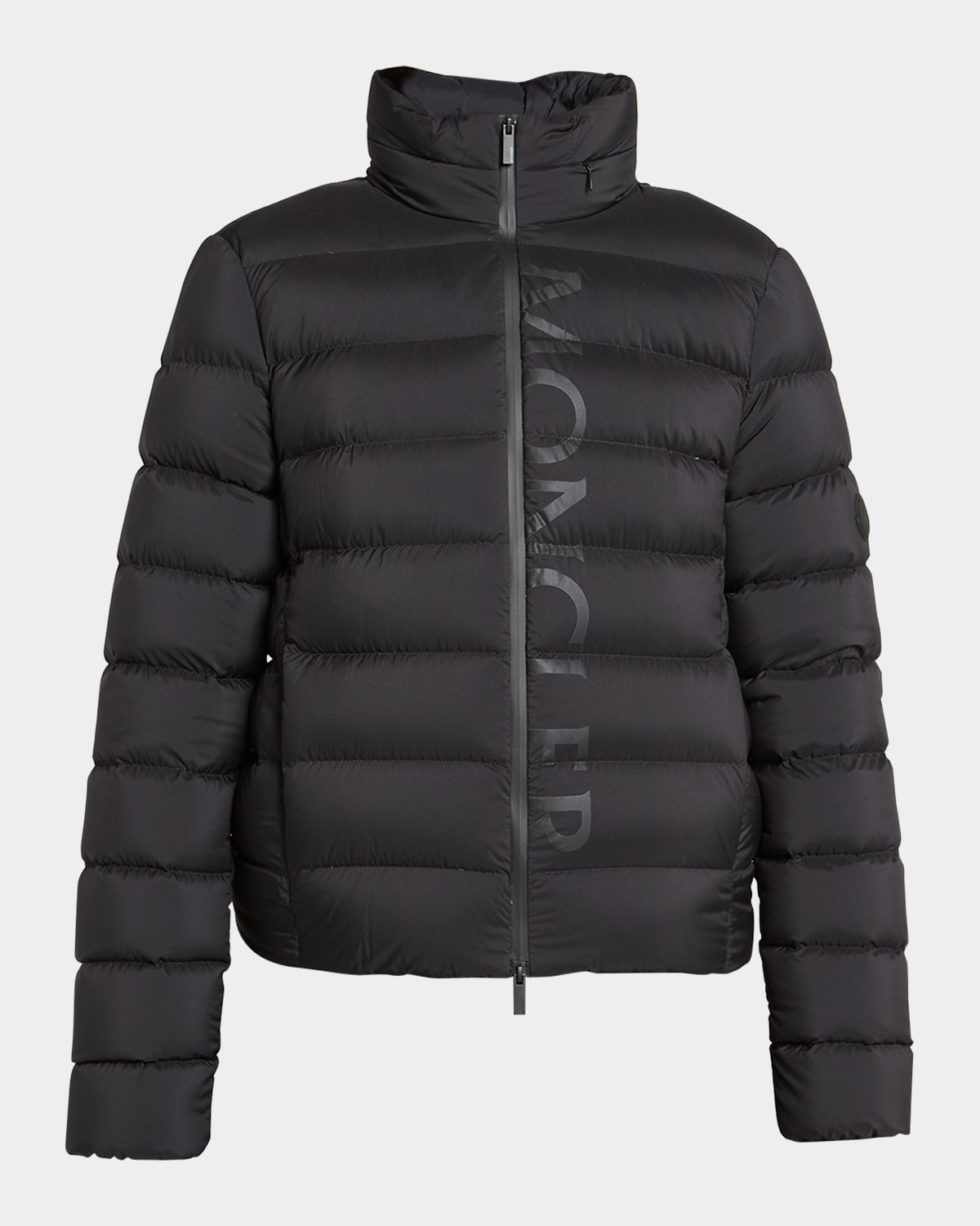 Moncler Cerces Logo Quilted Down Jacket In Black