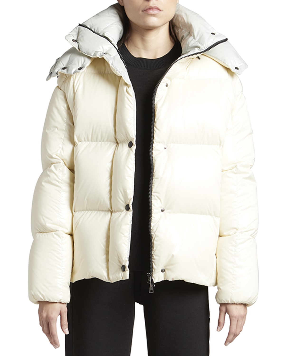 Moncler Parana Nylon Down Jacket In Natural