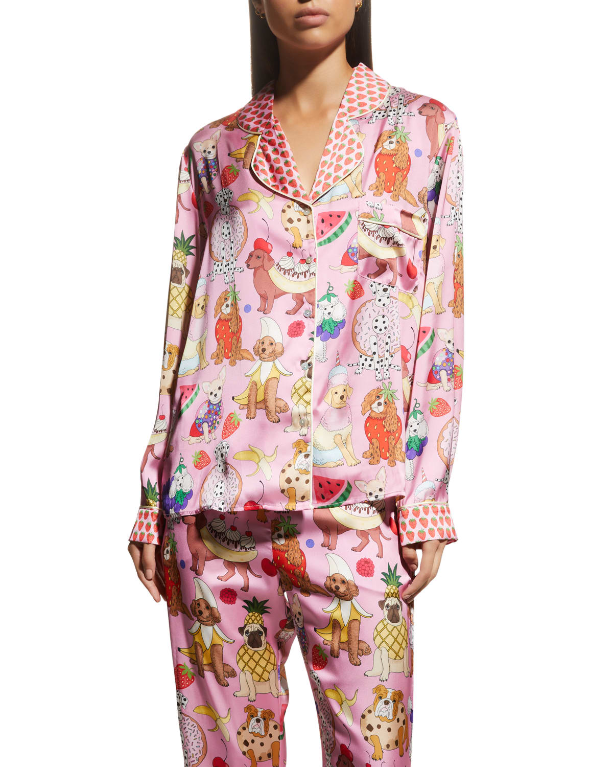 Karen Mabon Printed Satin Pajama Set