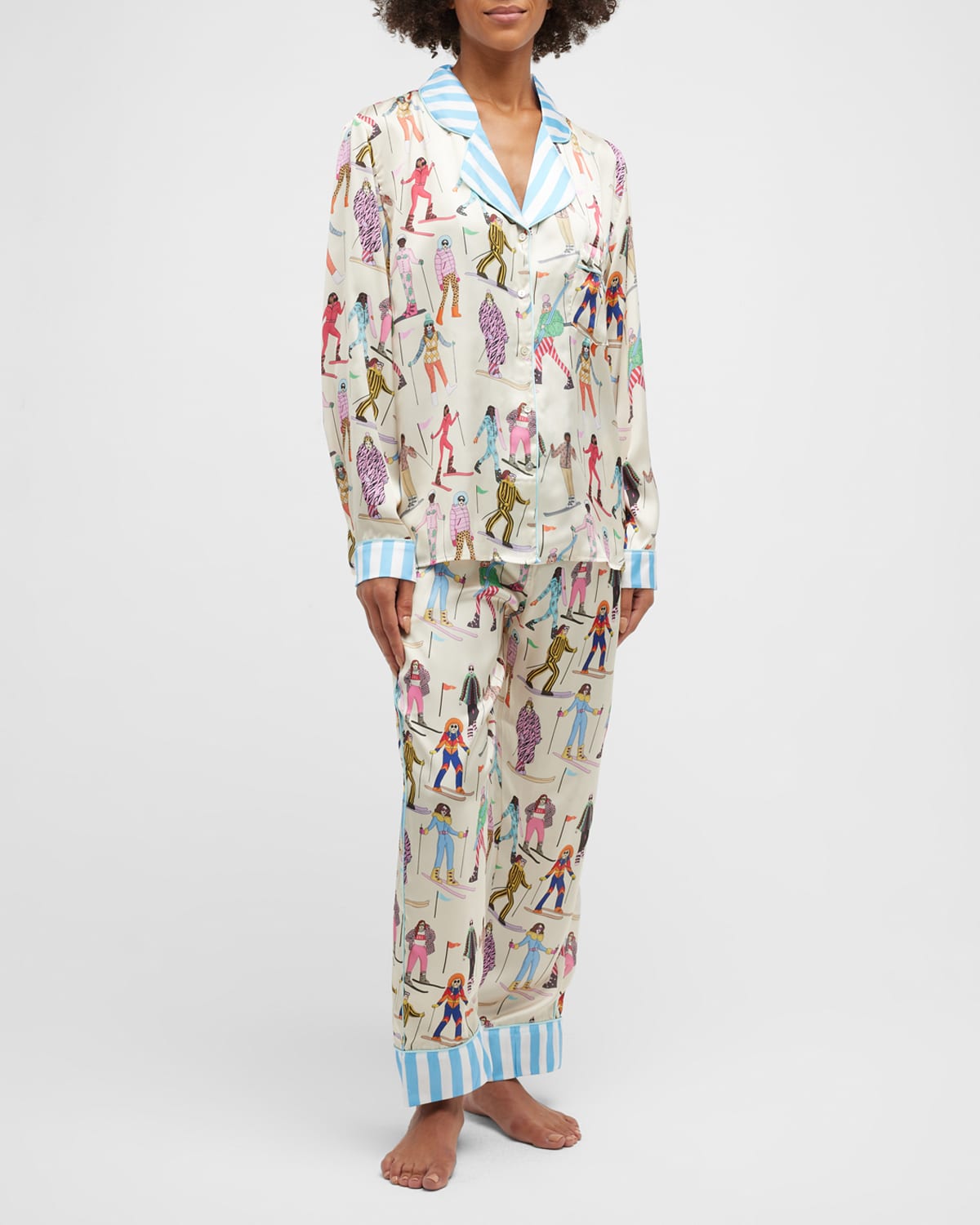 Karen Mabon Printed Satin Pajama Set