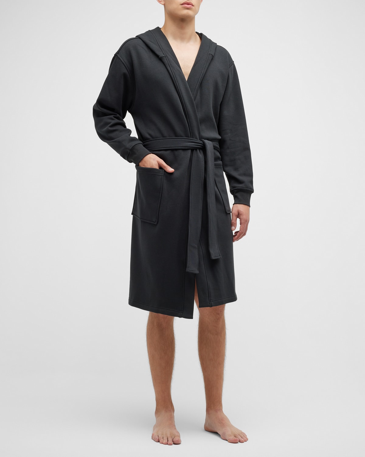 Men's Leeland Cotton-Stretch Hooded Robe