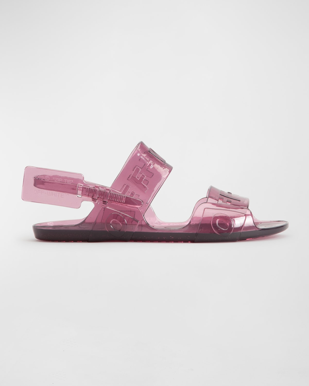 OFF-WHITE LOGO JELLY SLINGBACK FLAT SANDALS
