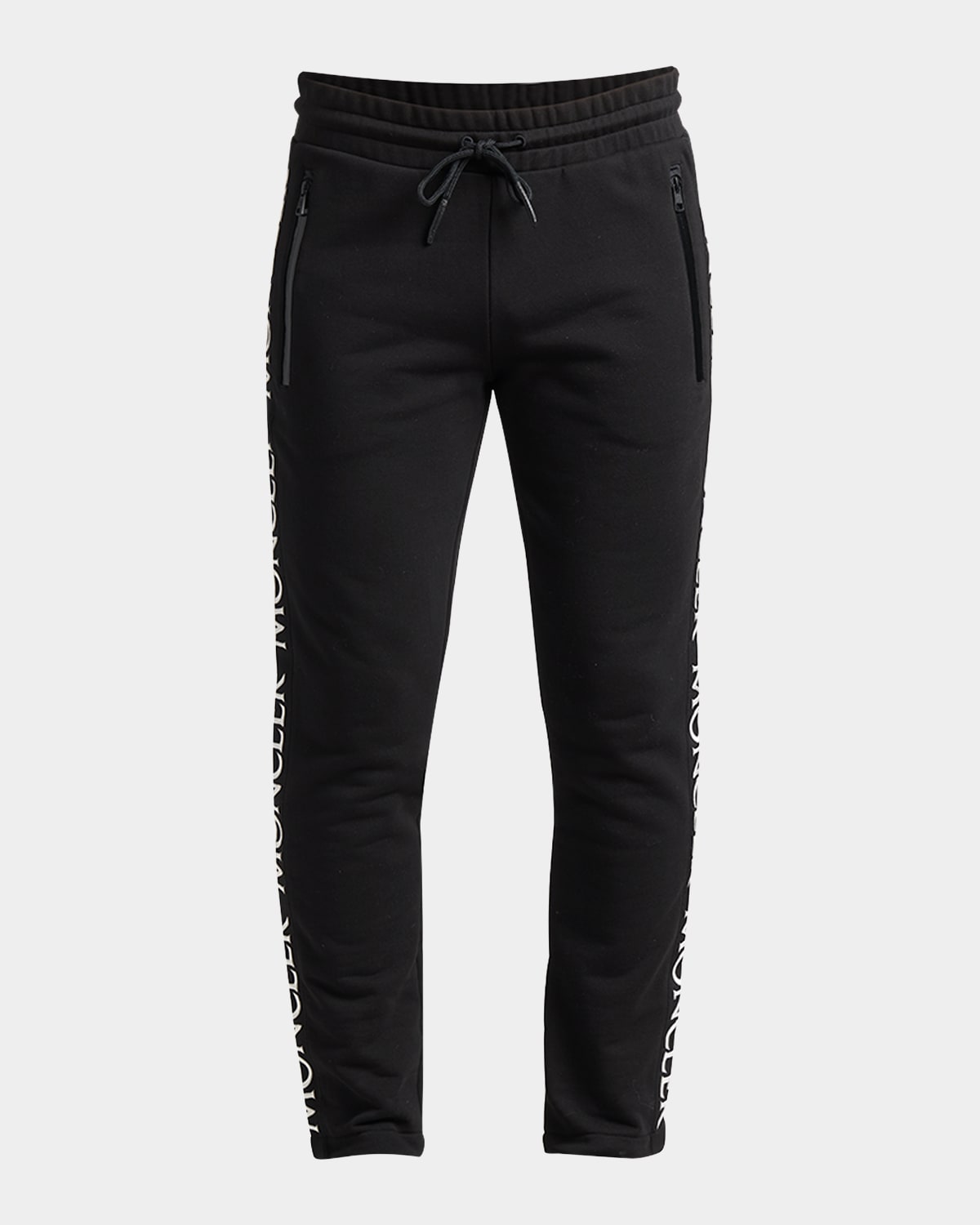 Moncler Men's Logo-tape Sweatpants In Black