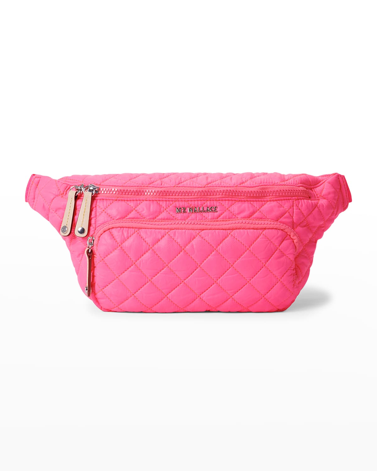 Mz Wallace Metro Sling Quilted Nylon Belt Bag In Neon Pink