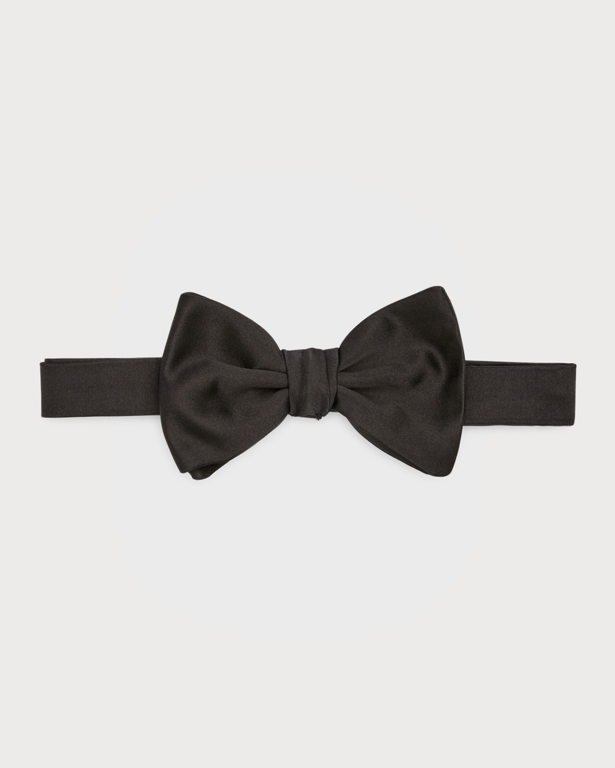 Emporio Armani Men's Solid Silk Pre-tied Bow Tie In Solid Black