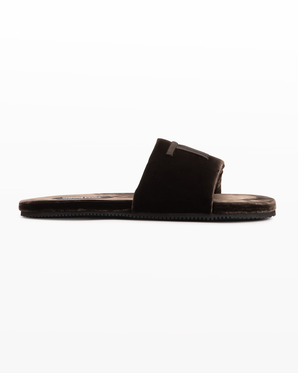 Tom Ford Men's Harrison Tf-logo Slippers In Chestnut