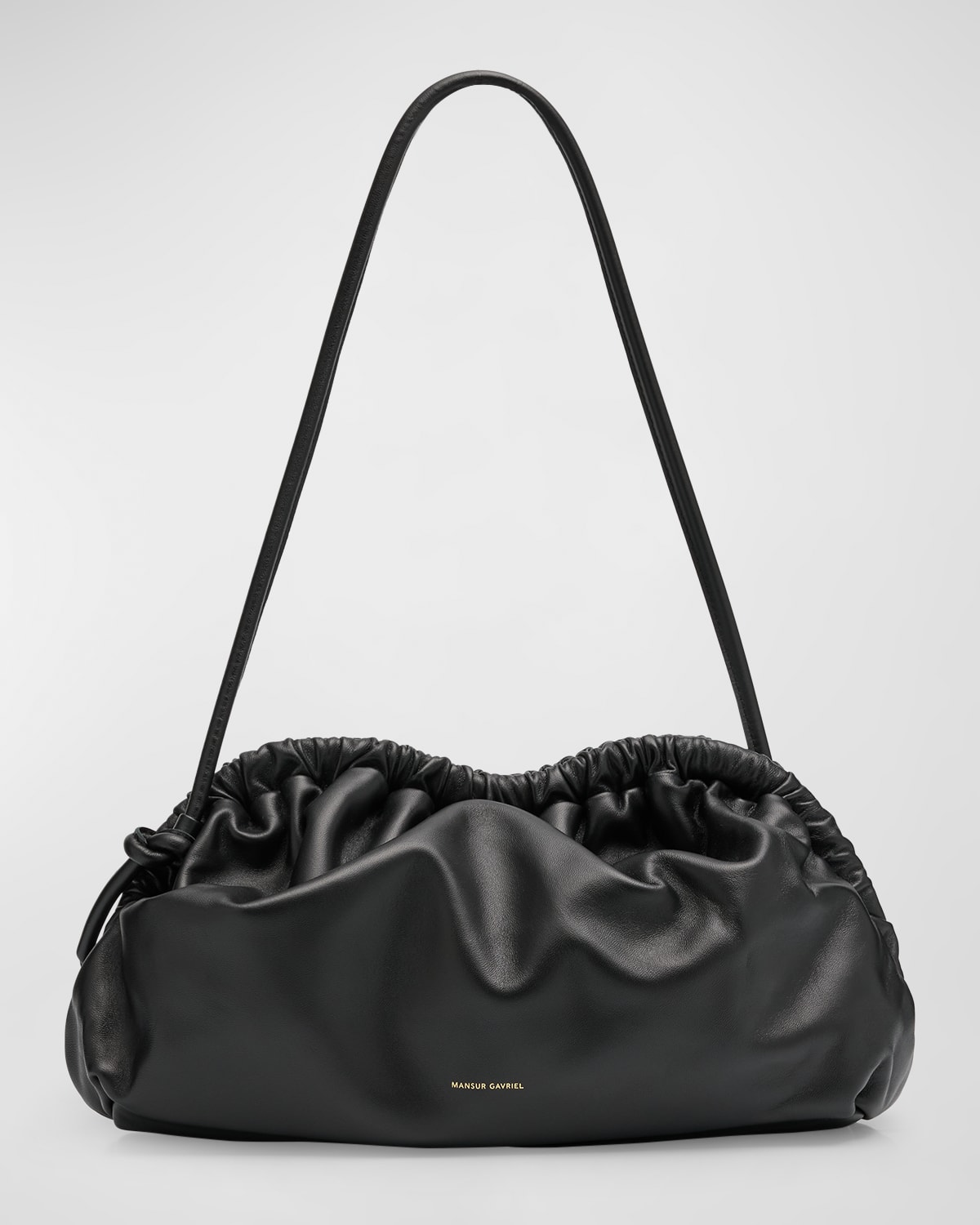 Mansur Gavriel Cloud Lambskin Leather Clutch Bag In Blackflamma