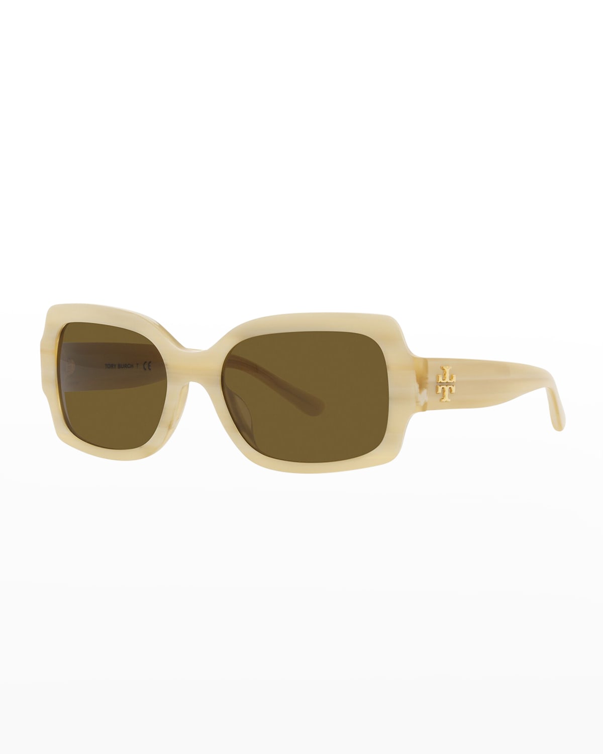 Tory Burch Rectangle Acetate Sunglasses In Ivory | ModeSens