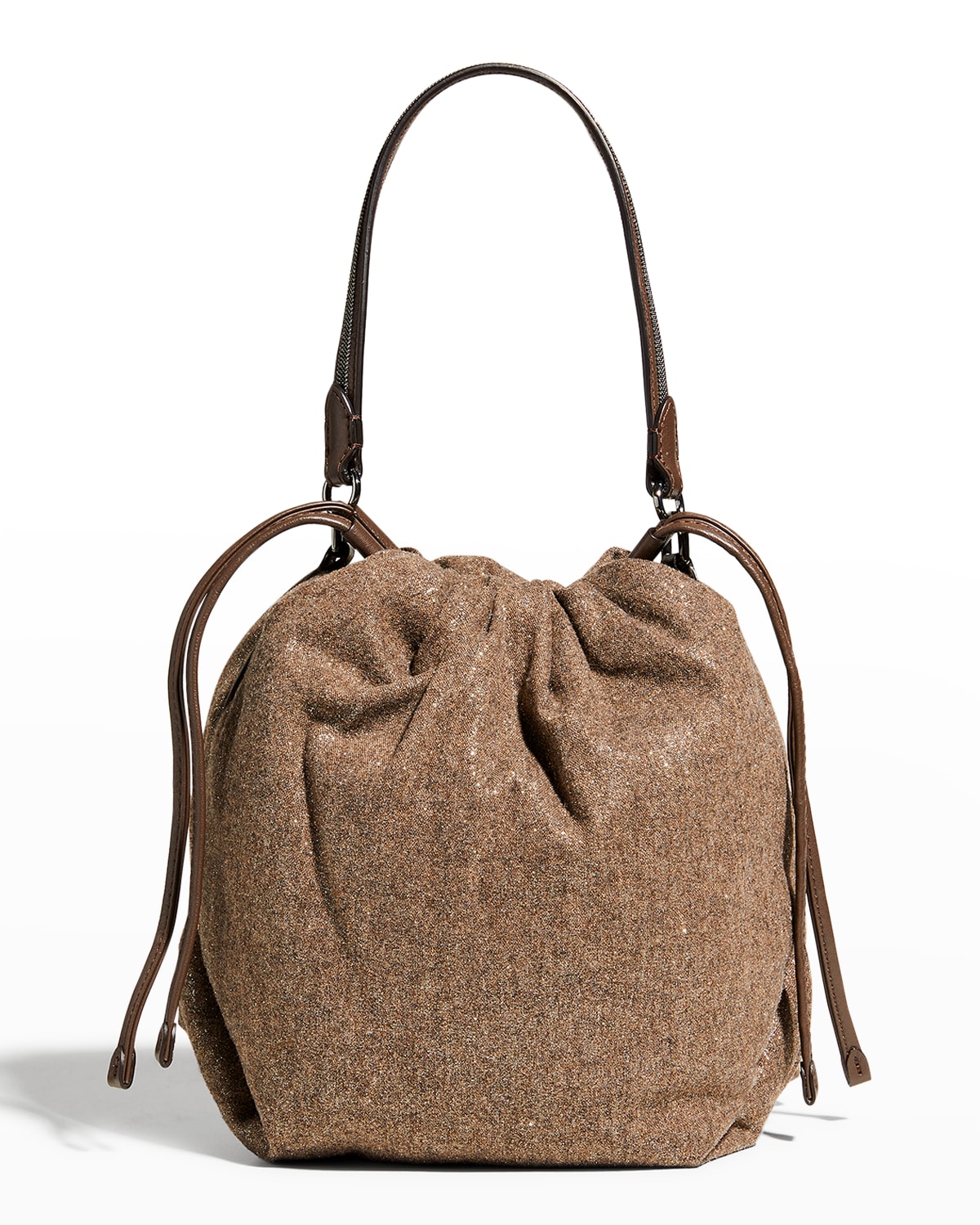 Small Monili Metallic Wool Bucket Bag