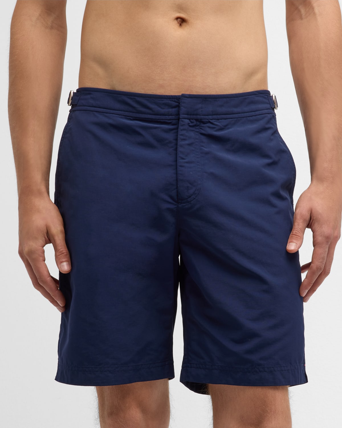Shop Orlebar Brown Men's Dane Ii Long Swim Shorts In Navy
