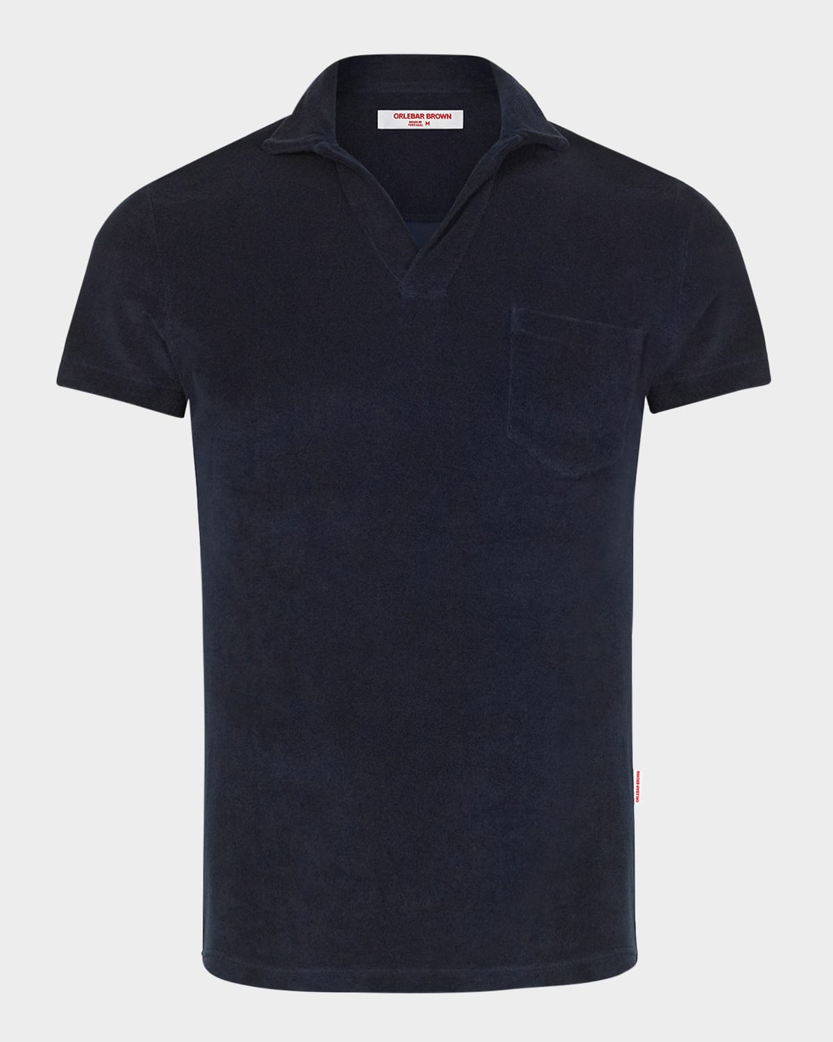 Orlebar Brown Slim-fit Camp-collar Cotton-terry Polo Shirt In Blue