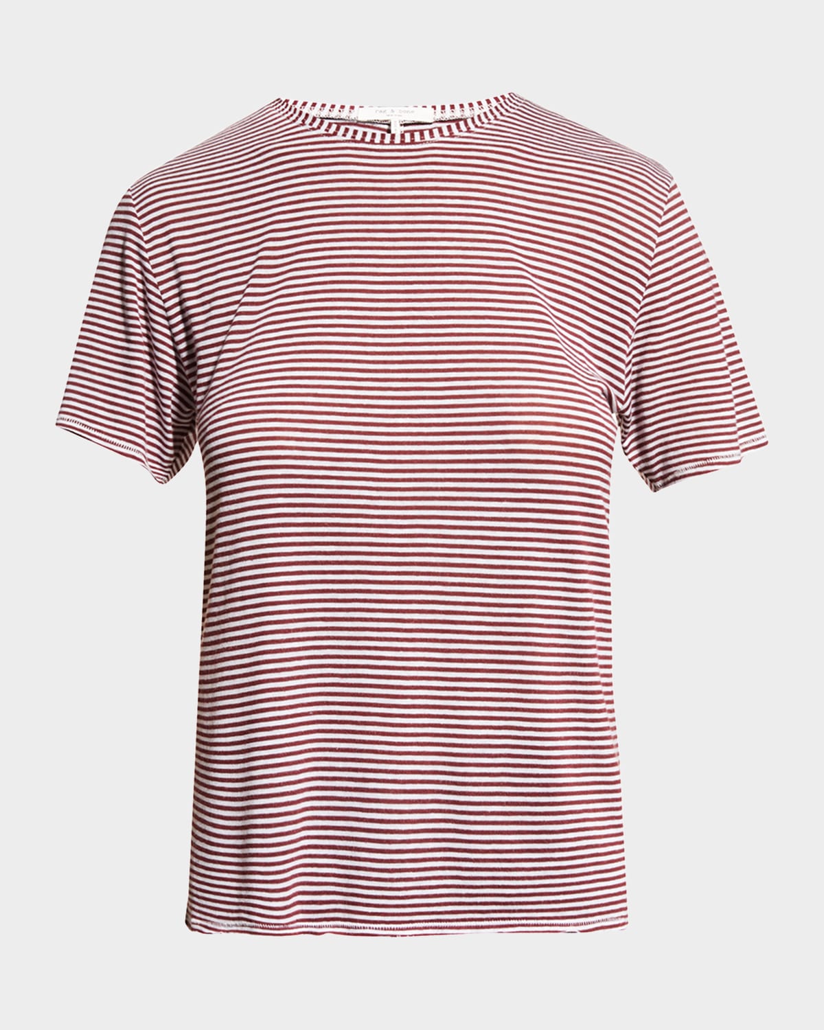 Rag & Bone Michal Linen-blend T-shirt In Burgundy Multi