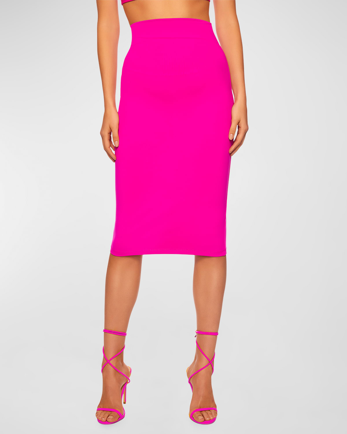Susana Monaco High-waist Stretch Pencil Skirt In Magenta