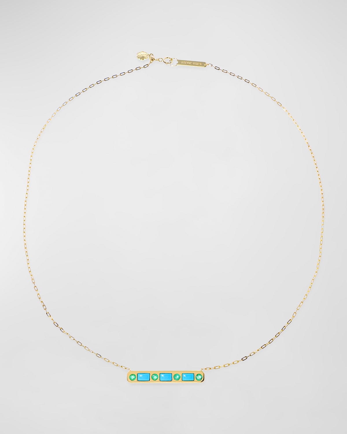 18K Topaz & Sapphire Best Friend Bar Necklace