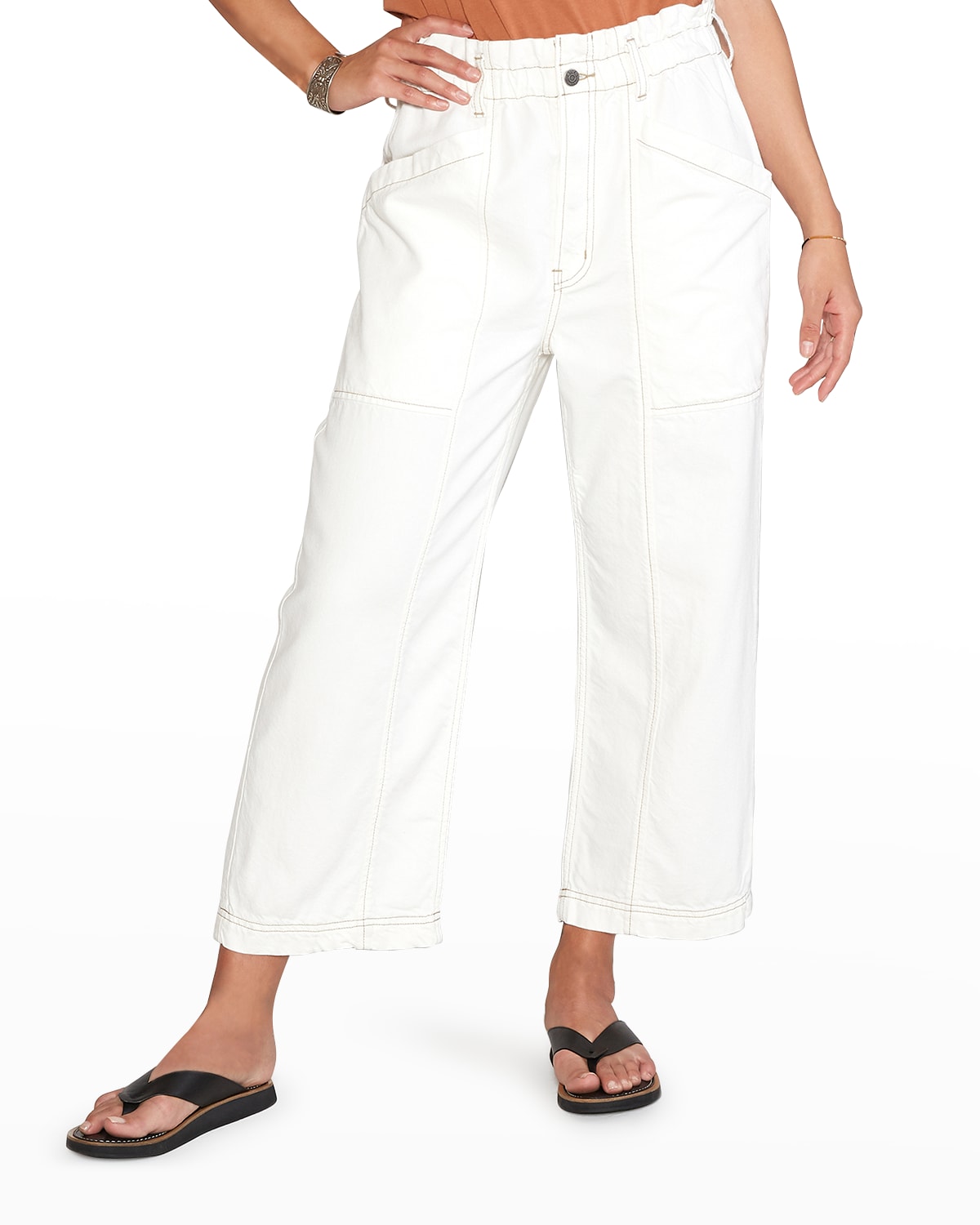 ETICA Issey Twill Wide Elastic Waist Trousers