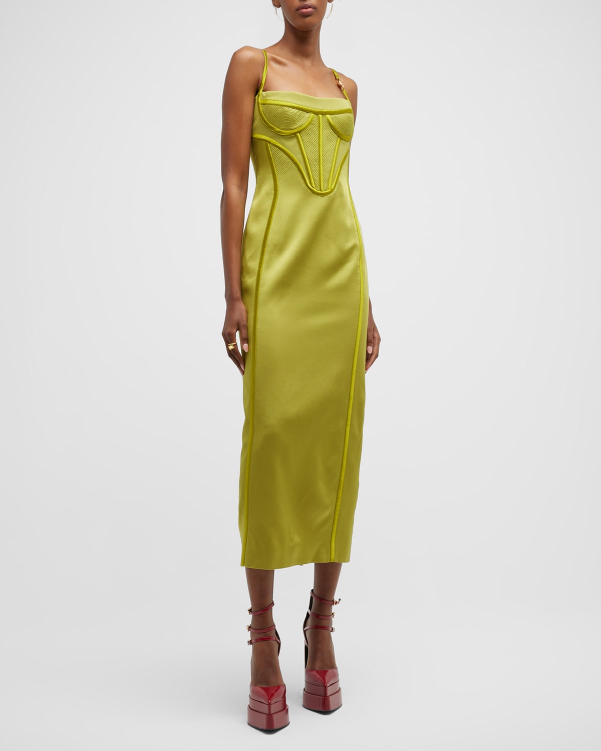 midi dress with cut outs Farm Rio Women's Cut-Out Organic Cotton Midi Dress