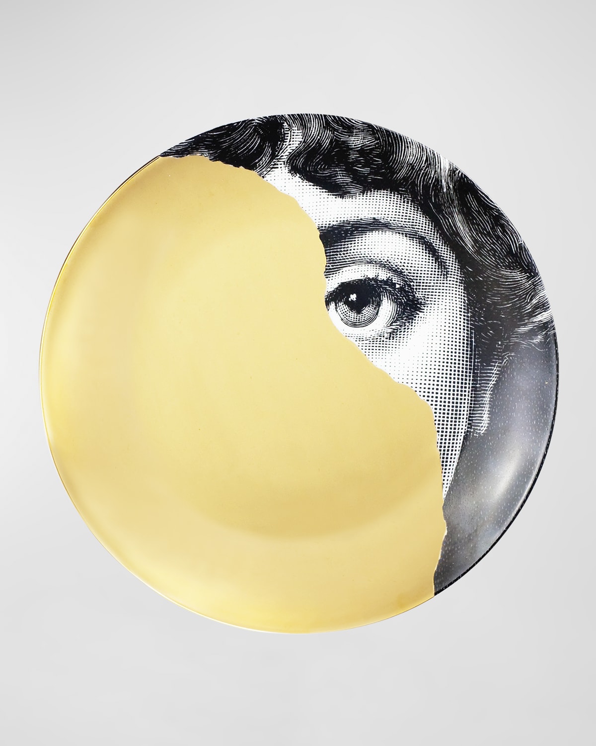 Fornasetti Tema E Variazioni No.145 Wall Plate In Blackwhitegold